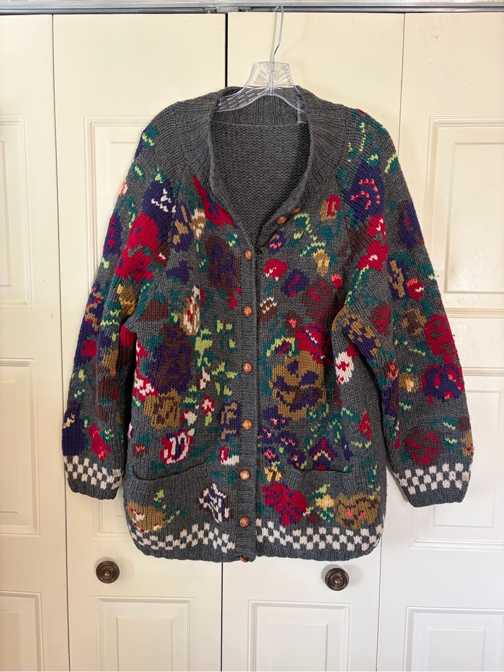 Vintage GAP Folk Art Boho Cottagecore Wool Cardigan Women’s Chunky Indie MEDIUM
